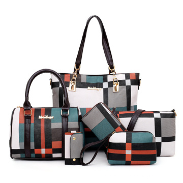 2021 pu tote designer handbags sets 6pcs ladies handbags women bags